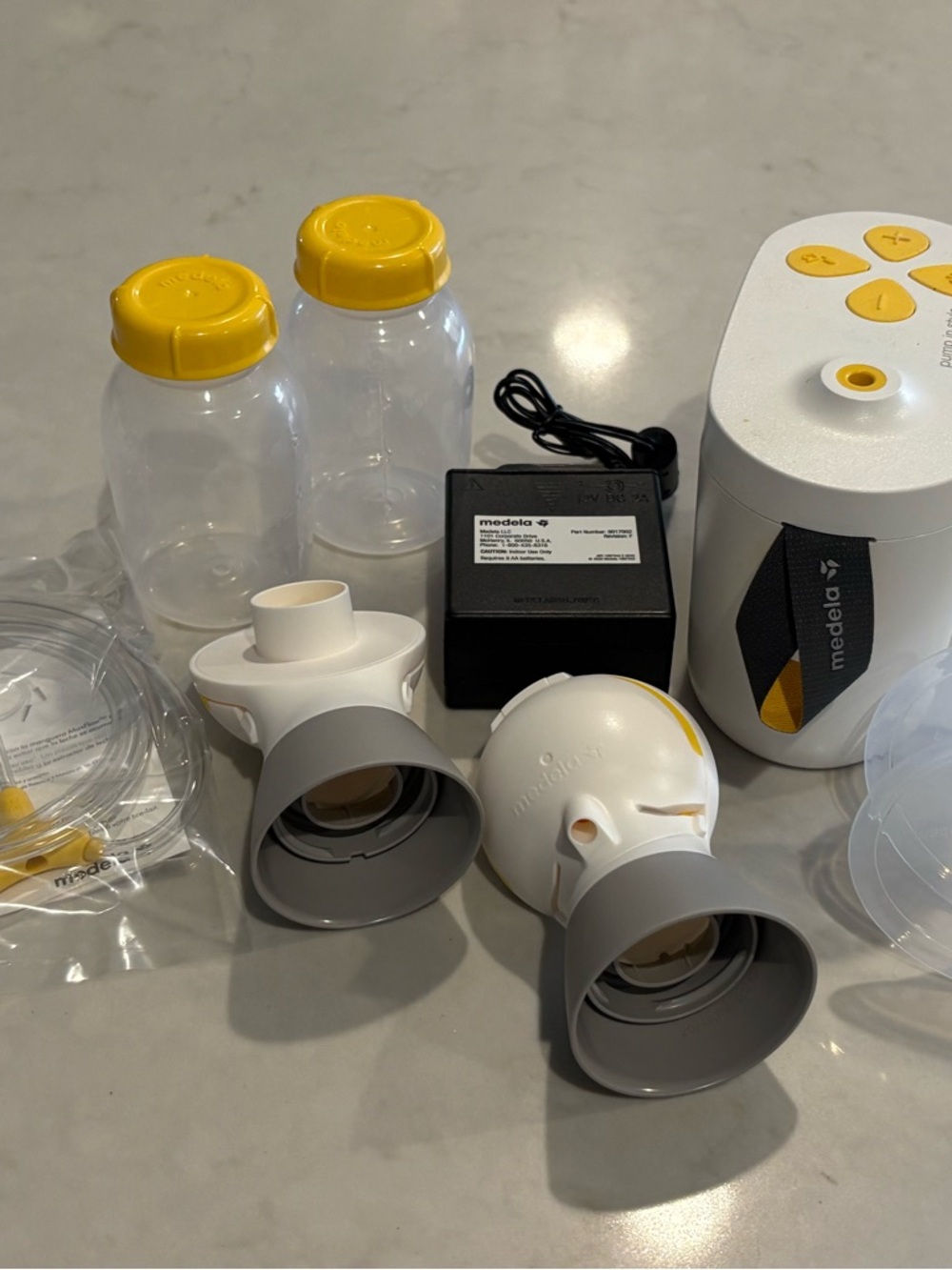 Medela Breast Pump Kit in White, Yellow and Gray